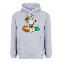 Heather Grey Happy Fall Heavyweight Hoodie - CowhideDigitalArt