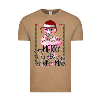 Vintage Coffee Merry Flock Christmas Flamingo Christmas Vintage Tee - Bettercallsaul