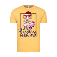 Vintage Mustard Merry Flock Christmas Flamingo Christmas Vintage Tee - Bettercallsaul