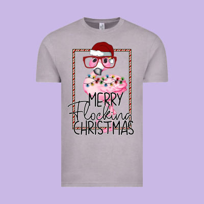 Merry Flock Christmas Flamingo Christmas Vintage Tee Designed By Bettercallsaul