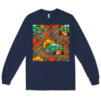Navy Fall truck Long Sleeve Tee - NancyCooperArtShop