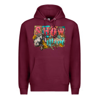 Burgundy Show mom horse Mother's Day Premium Hoodie - FaDigitalArtStudio
