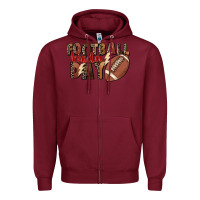 Burgundy football kinda day Zipper Hoodie - FaDigitalArtStudio