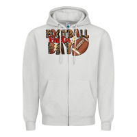 Dove Grey football kinda day Zipper Hoodie - FaDigitalArtStudio
