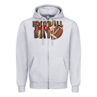 Heather Grey football kinda day Zipper Hoodie - FaDigitalArtStudio