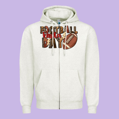 Football Kinda Day Zipper Hoodie Designed By Fadigitalartstudio