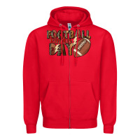 Red football kinda day Zipper Hoodie - FaDigitalArtStudio