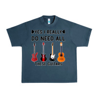 Midnight Navy Yes I Really Do Need All These Guitars Urban Heavy Tee - Bettercallsaul