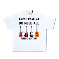 White Yes I Really Do Need All These Guitars Urban Heavy Tee - Bettercallsaul