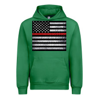Emerald thin red line American flag metal floor Urban Hoodie - Artiststas