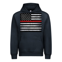 Navy thin red line American flag metal floor Urban Hoodie - Artiststas