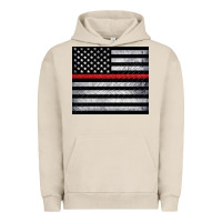 Pigment French Oak thin red line American flag metal floor Urban Hoodie - Artiststas
