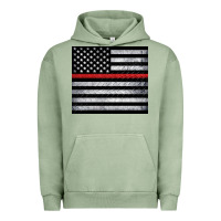 Pigment Oil Green thin red line American flag metal floor Urban Hoodie - Artiststas