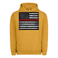 Pigment Peanut Butter thin red line American flag metal floor Urban Hoodie - Artiststas