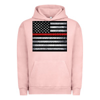 Pigment Salmon thin red line American flag metal floor Urban Hoodie - Artiststas