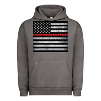 Pigment Tornado thin red line American flag metal floor Urban Hoodie - Artiststas
