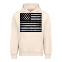 Sandshell thin red line American flag metal floor Urban Hoodie - Artiststas