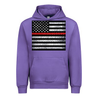 Tulip thin red line American flag metal floor Urban Hoodie - Artiststas