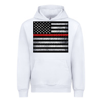 White thin red line American flag metal floor Urban Hoodie - Artiststas