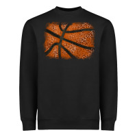 Black Basketball leopard glitter background Heavyweight Sweatshirt - HowdyJamesFarm