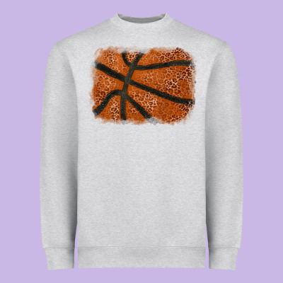 Basketball Leopard Glitter Background Heavyweight Sweatshirt Designed By Howdyjamesfarm