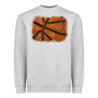 Heather Grey Basketball leopard glitter background Heavyweight Sweatshirt - HowdyJamesFarm