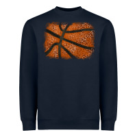 Navy Basketball leopard glitter background Heavyweight Sweatshirt - HowdyJamesFarm