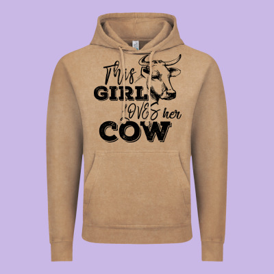 This Girl Loves Her Cow Vintage Hoodie Designed By Bettercallsaul