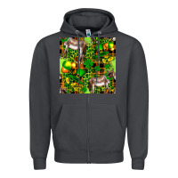 Smoke St. Patrick's Donkey With Leprechaun Zipper Hoodie - FaDigitalArtStudio