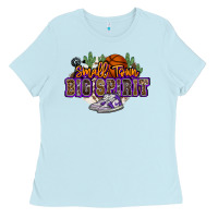Baby Blue small town big spirit basketball Ladies Tee - NancyCooperArtShop