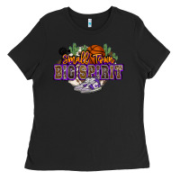 Black small town big spirit basketball Ladies Tee - NancyCooperArtShop