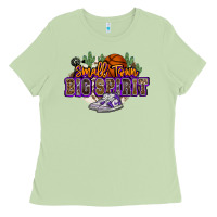 Matcha small town big spirit basketball Ladies Tee - NancyCooperArtShop