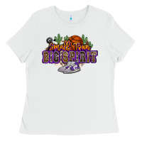 Small Town Big Spirit Basketball Ladies Tee | Teevron