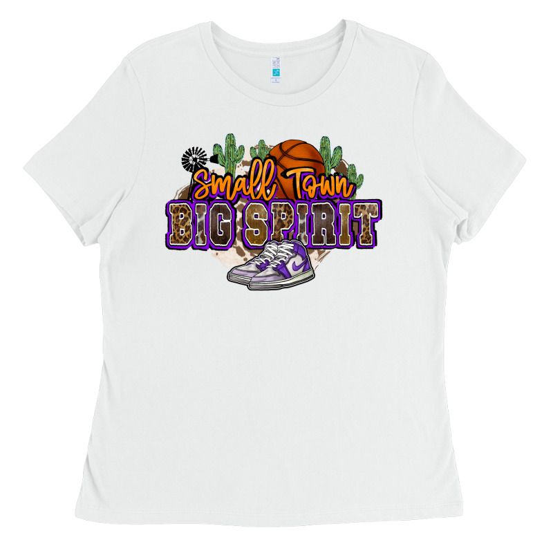 Small Town Big Spirit Basketball Ladies Tee by NancyCooperArtShop | Teevron