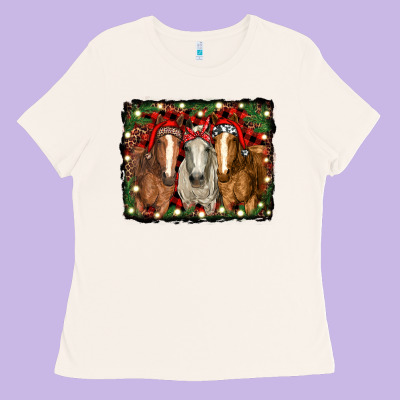 Christmas Horses Ladies Tee Designed By Ranaportraitstore