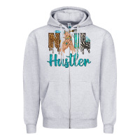 Heather Grey nail hustler bbs Zipper Hoodie - BundleAndBundleShop