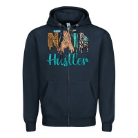 Navy nail hustler bbs Zipper Hoodie - BundleAndBundleShop