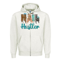 Oatmeal Heather nail hustler bbs Zipper Hoodie - BundleAndBundleShop