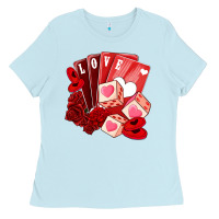 Baby Blue valentines day feeling lucky Ladies Tee - NancyCooperArtShop