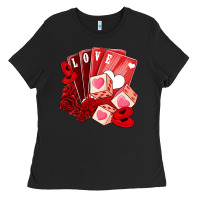 Black valentines day feeling lucky Ladies Tee - NancyCooperArtShop