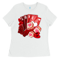 White valentines day feeling lucky Ladies Tee - NancyCooperArtShop