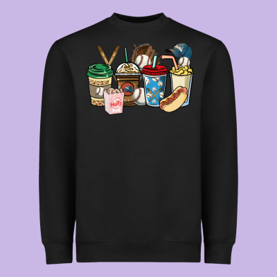 Baseball Coffee Cups Heavyweight Sweatshirt Designed By Howdyjamesfarm