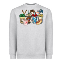 Heather Grey Baseball coffee cups Heavyweight Sweatshirt - HowdyJamesFarm