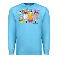 Ocean Blue Easter Teacher Life Premium Sweatshirt - CowhideDigitalArt