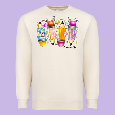 Easter Teacher Life Premium Sweatshirt Designed By Cowhidedigitalart