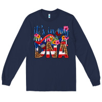 Navy its in my dna puerto rico Long Sleeve Tee - texasbilliewilder
