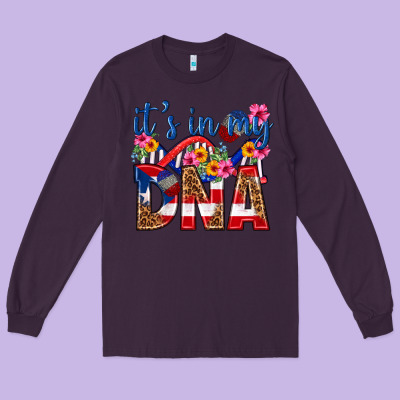 Its In My Dna Puerto Rico Long Sleeve Tee Designed By Texasbilliewilder