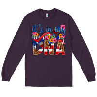 Plum its in my dna puerto rico Long Sleeve Tee - texasbilliewilder