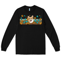 Black western corgi dog Long Sleeve Tee - Jasminsmagicworld