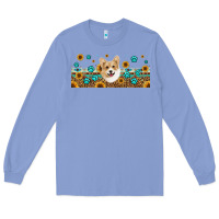 Colony Blue western corgi dog Long Sleeve Tee - Jasminsmagicworld